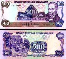 *500 Cordobas Nikaragua 1985, P155 UNC - Kliknutím na obrázok zatvorte -